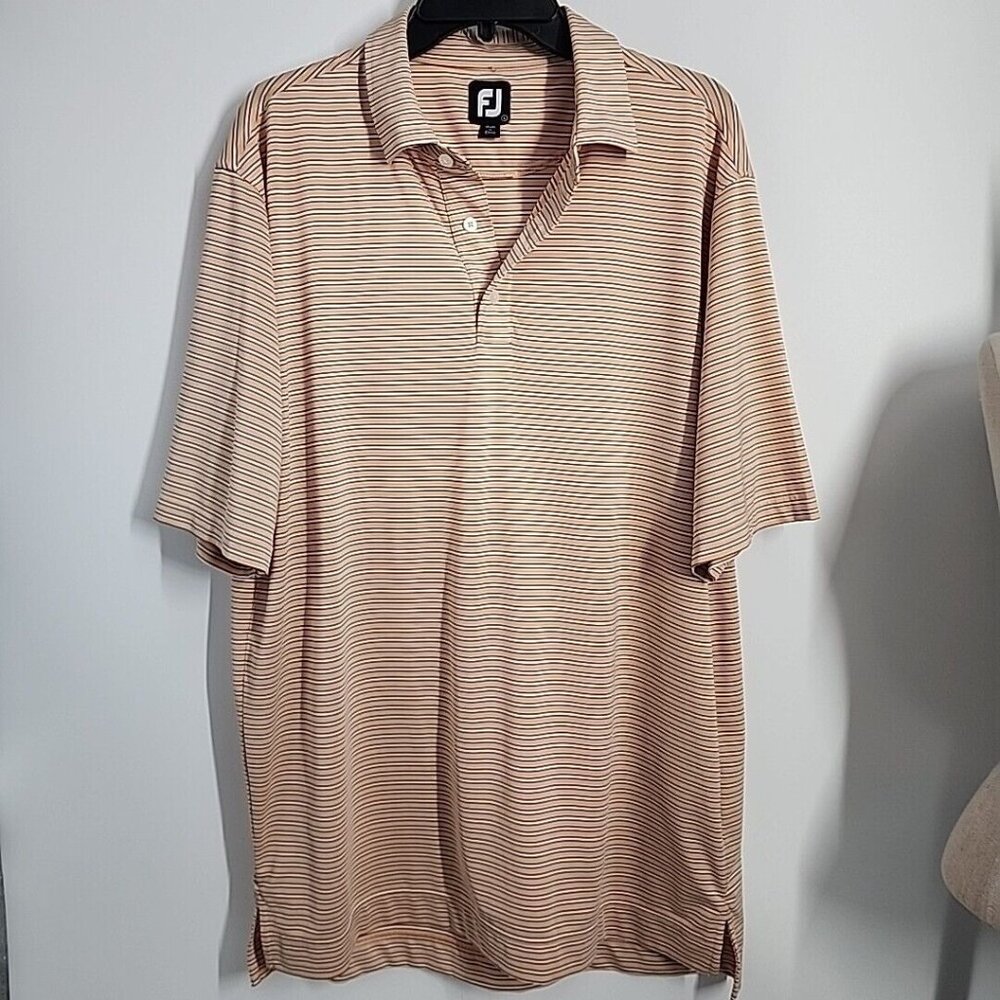 Footjoy FJ Size Large Performance Golf Shirt Striped Mens